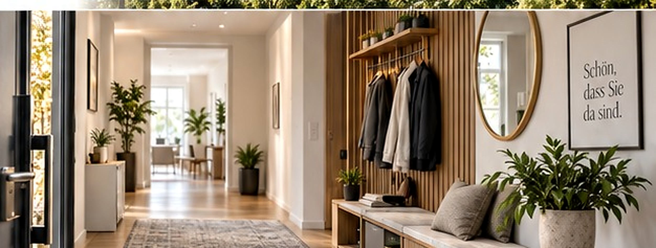 Wohnlicher Eingangsbereich mit Garderobe